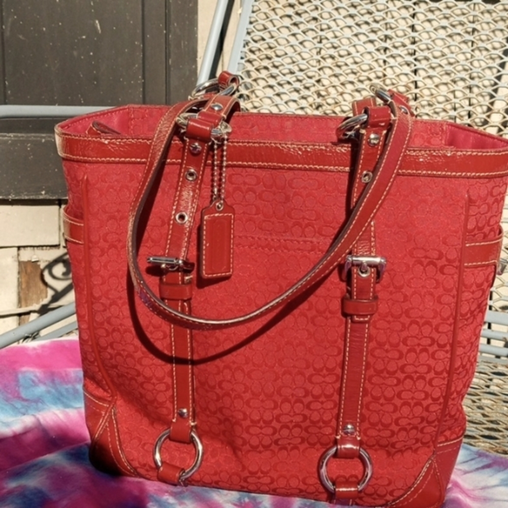 Red Coach Tote